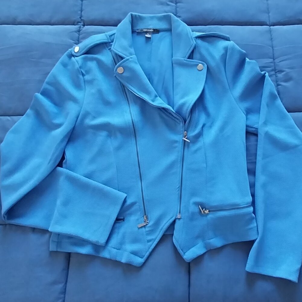 Polyester Zipper Motorcycle Jacket by Color Swatch